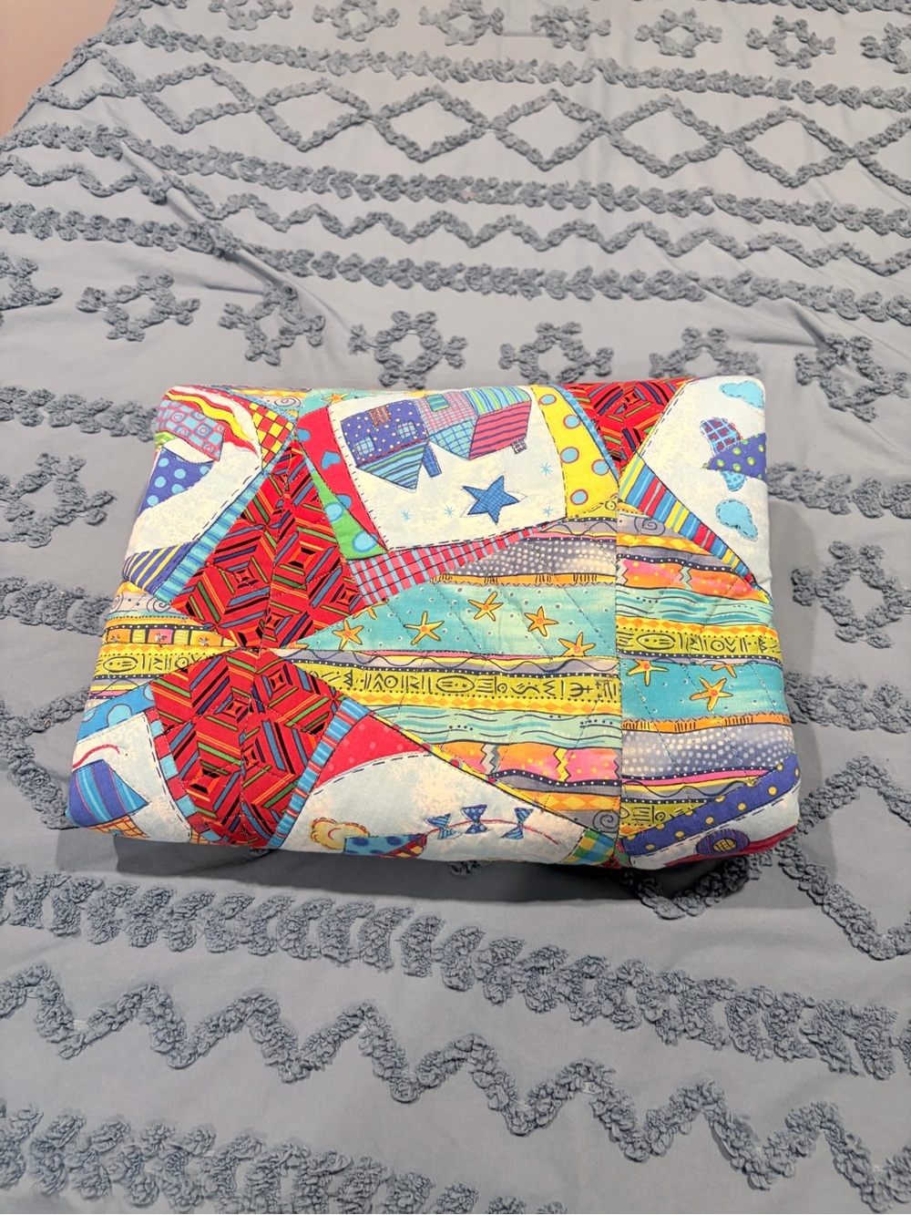 Handmade Reversible Kids Quilt Transportation Zoo Animals 64x57